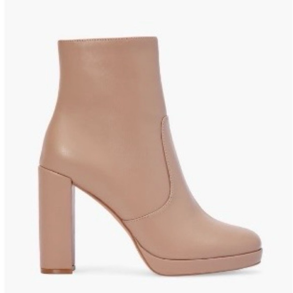 JustFab Nude Heeled Boots